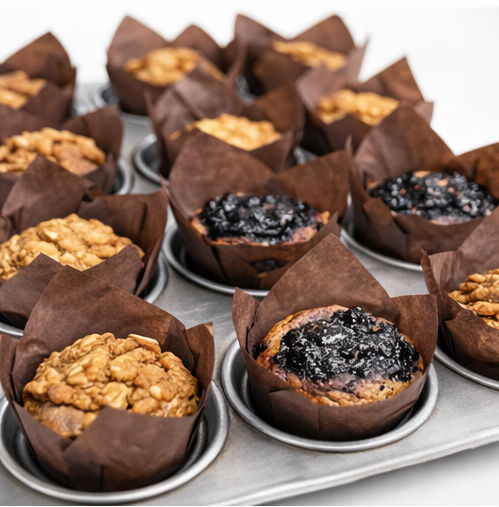 Refined Sugar Free Vegan Blueberry Banana Muffins