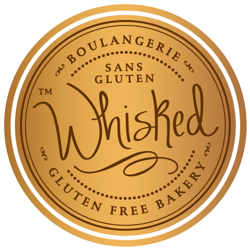 Logo of whisked gluten-free bakery, a dedicated gluten, nut and soy free bakery.