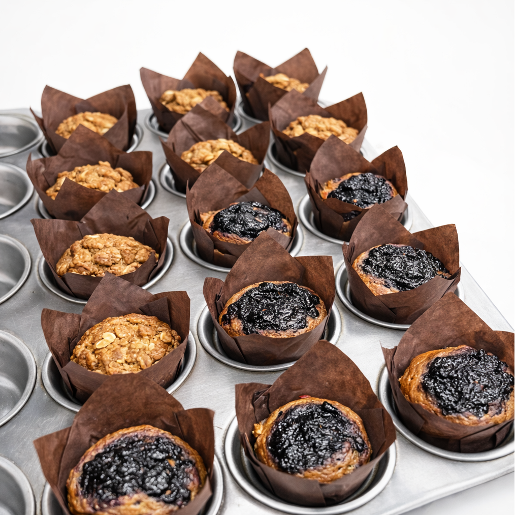 Refined Sugar Free Vegan Blueberry Banana Muffins