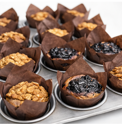 Refined Sugar Free Vegan Blueberry Banana Muffins