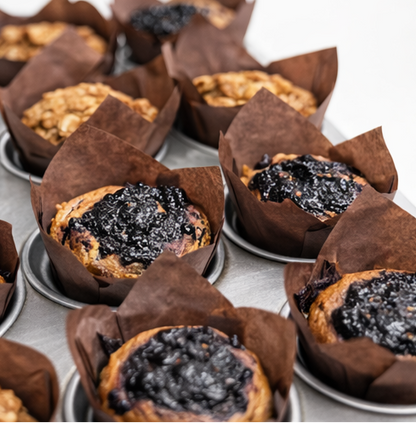 Refined Sugar Free Vegan Blueberry Banana Muffins