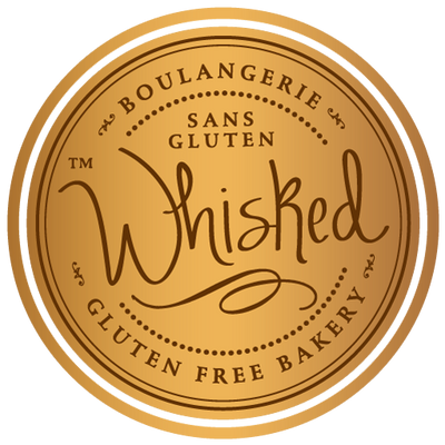 Logo of whisked gluten-free bakery, a dedicated gluten, nut and soy free bakery.