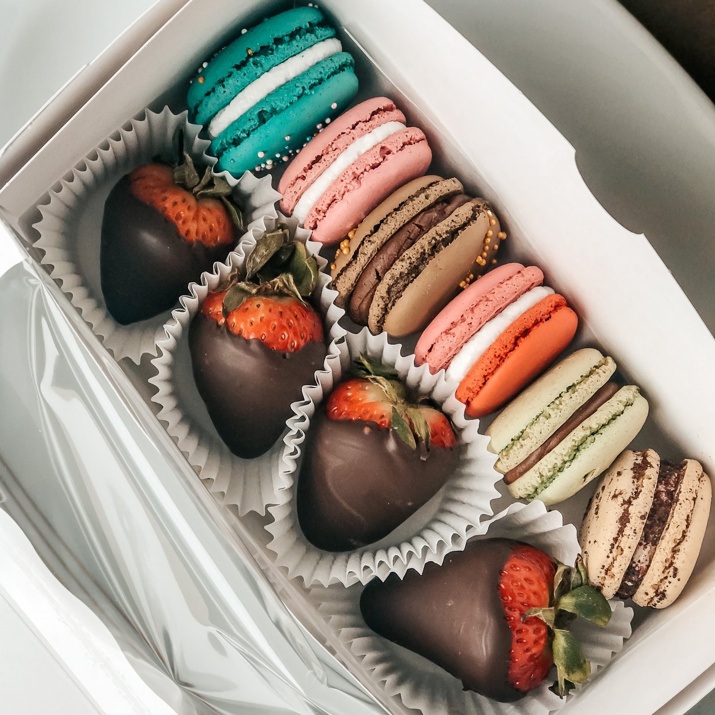 Mother's Day Strawberries & Macarons