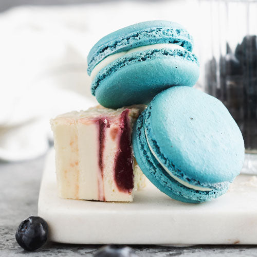 Gluten-Free Nut-Free Blueberry Cheesecake French Macarons Toronto