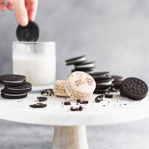 Gluten-Free Nut-Free Dairy-Free Cookies and Cream French Macarons Toronto