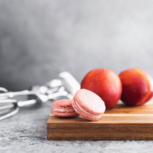Gluten-Free Nut-Free Peach-Passion Fruit French Macarons